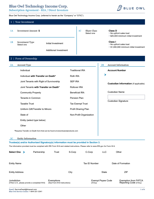 thumbnail image of OTIC - Subscription Agreement - RIA.pdf