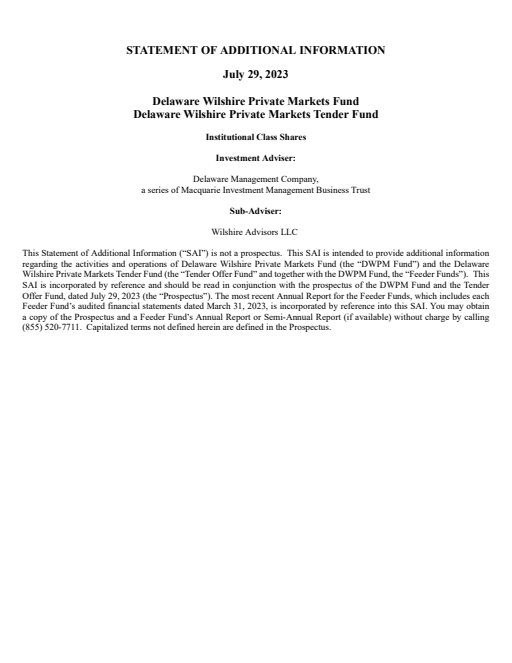 thumbnail image of Delaware Wilshire Private Markets Fund - SAI AI-DWPM.pdf