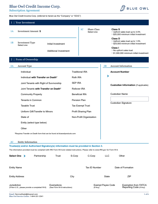 thumbnail image of OCIC - Subscription Agreement - Standard.pdf